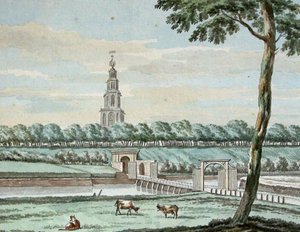 Esterno della Porta Orientale e del Ponte della Porta Orientale con le mura della città di Groningen da Jan Bulthuis